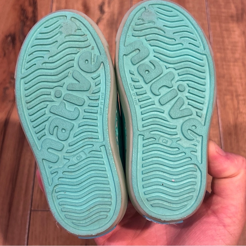 Native Jefferson Waterproof Slip-On Shoes Aqua Sz C8 - Picture 3 of 7